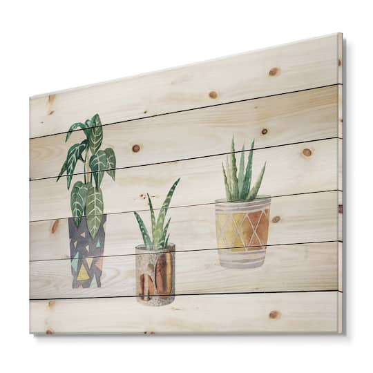 Designart - Three Potted Houseplants